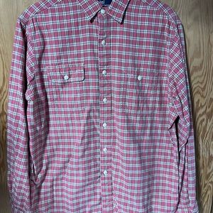 Ralph Lauren Large Long Sleeve Plaid Button-Up Shirt Pink & Cream